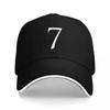 Number Seven / 7 - Stylish Serif Font (White) Baseball Cap Derby Hat Vintage Women Beach Fashion Unisex's