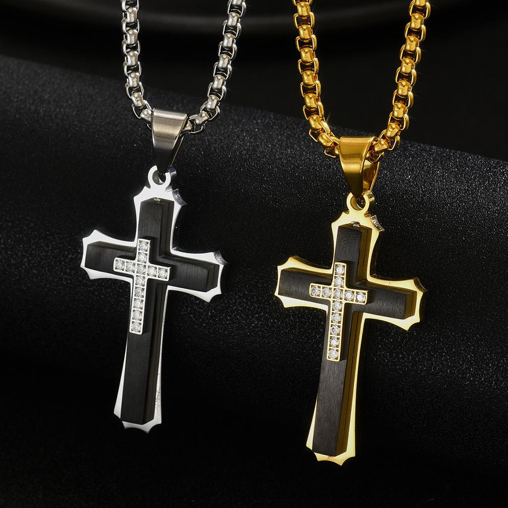 European and American Personality Niche Jewelry Accessories Double Cross Pendant Necklace