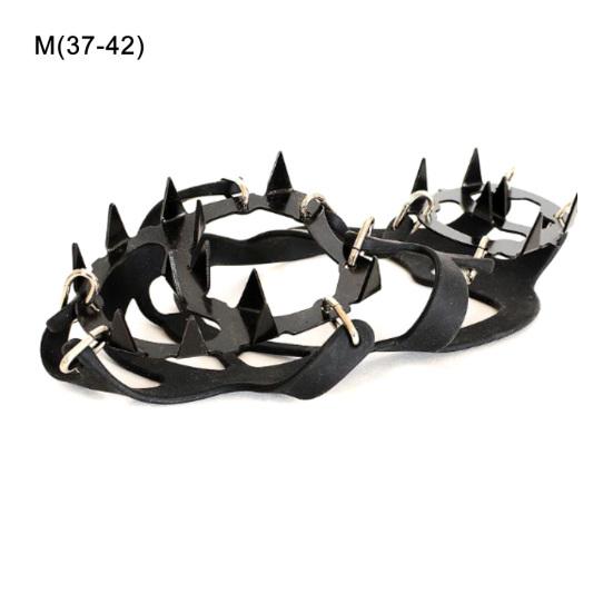 

1 Pair 18-Teeth Winter Hiking Shoes Crampons Cleats Snow Non-slip Climbing Chain M чорний