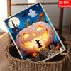 DIY 3D Pearl Painting Canvas Halloween Pumpkin Witch Castle Pattern Relaxing Leisure Craft Kit for Adults Wall Home Decoration