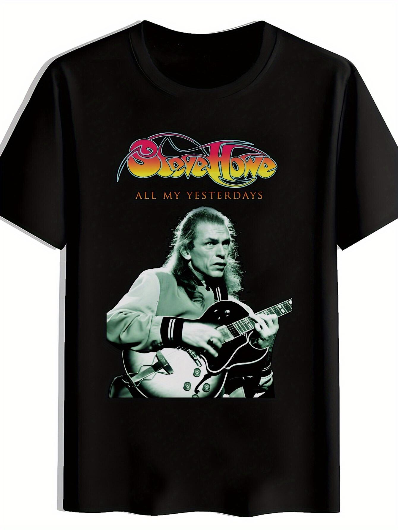 Vintage Rock Band Graphic T-shirt - Black Tee with Retro Guitarist XXL