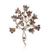 Fashion Retro Rhinestone Big Tree Brooch, Niche High-End Women'S Clothing Accessories Corsage Plant Pin
