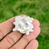 Gift For Her 925 Silver Natural Rainbow Moonstone Promise Flower Adjustable Ring