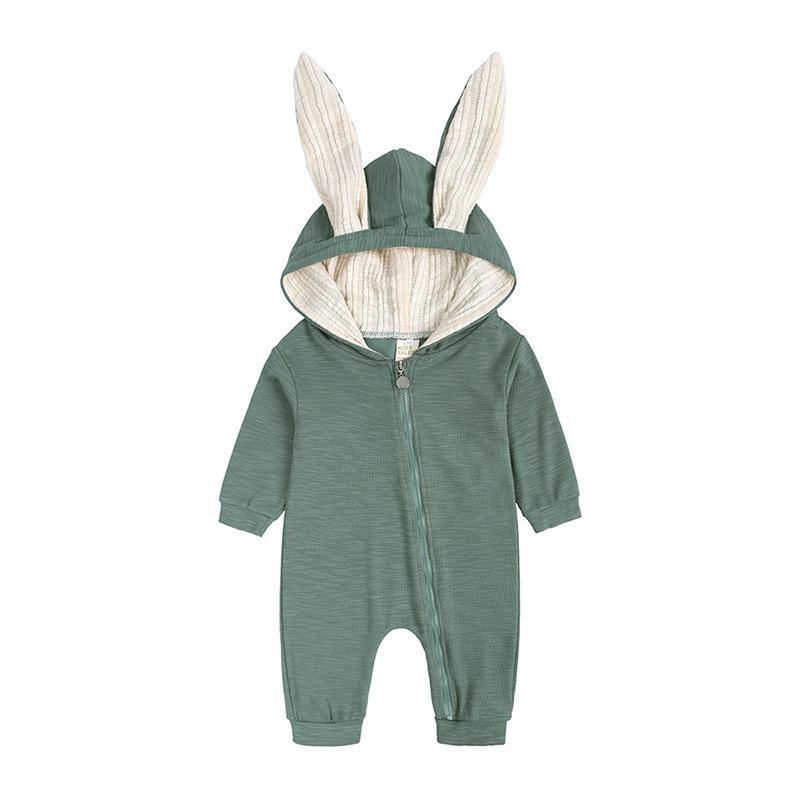 

Комбинезон для новорожденных с большими ушками - Детский комбинезон и одежда для ползания 100 зелёный