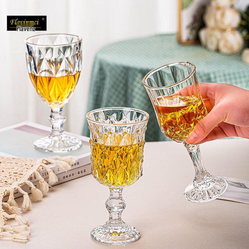 Flavinmci French Vintage Diamond Stemmed Glass Set