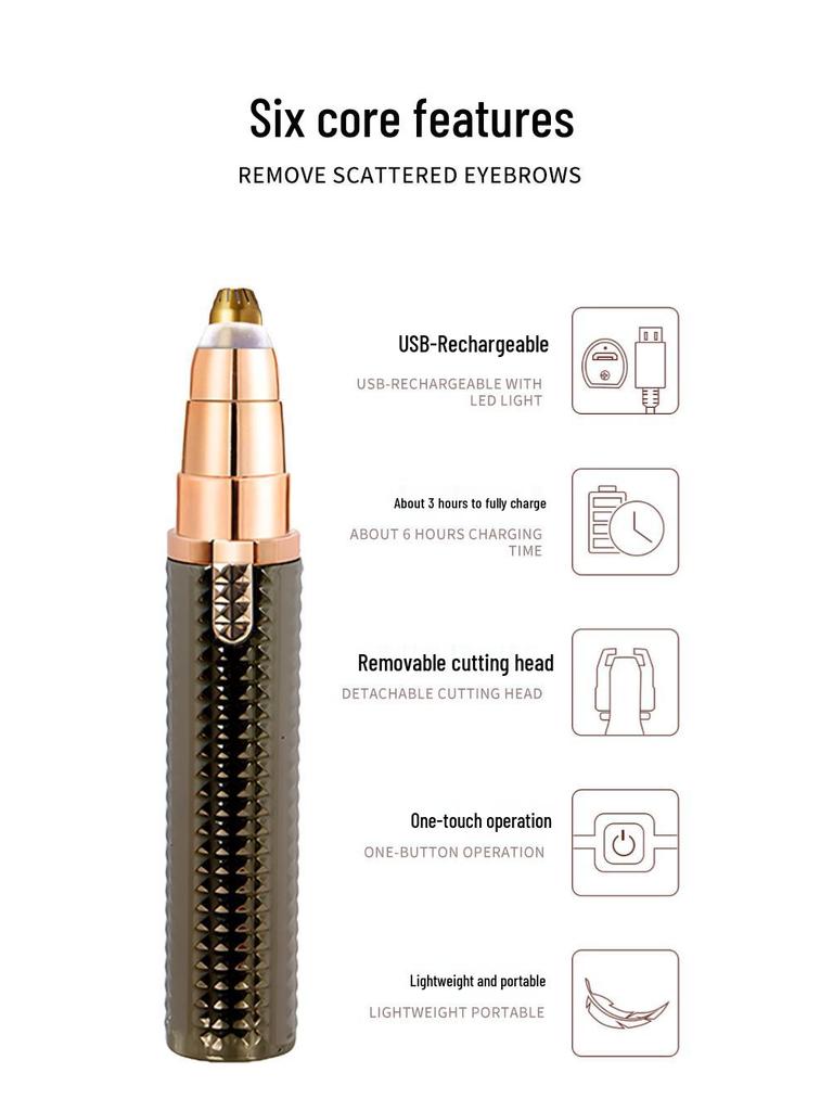 Women's Electric Eyebrow and Nose Hair Trimmer & Razor Set