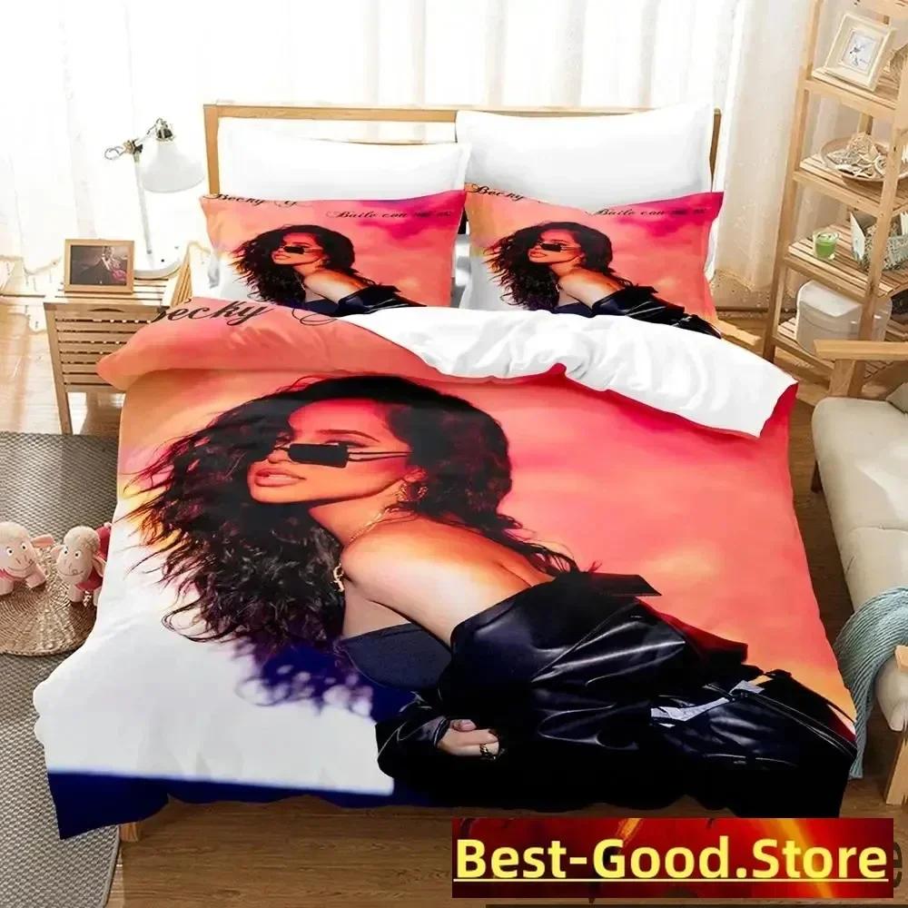 

Comforter 3D Singer Becky G Bedding Set Printed Bed Set With Bed Soft Single Double Queen Super King Size Bedroom Comforter (quilt)-EU Single(135*200cm)3pcs