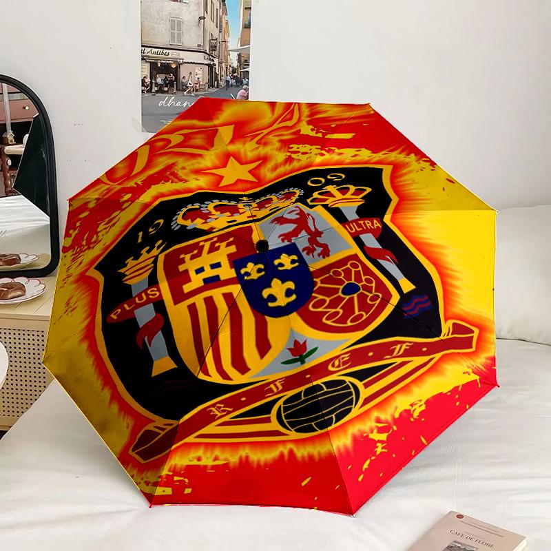 Spain Football Crest Umbrella 8-Frame for Travel, camping, Casual Lightweight Portable Umbrella, Essential for every family Holidays Gift