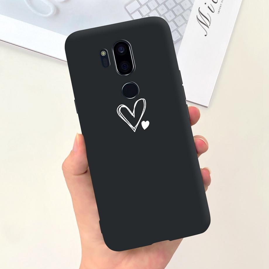 Für LG G7 ThinQ Hülle Silikon Weiche Handyhülle Girly Mode Blume Schwarz TPU Stoßfänger Für LGG7 G 7 ThinQ G710 Hülle Niedliches Muster