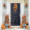 2 Pcs Artificial Maple Swags Wreaths, 23.6 Autumn Harvest Swag, Fall Wall Hanging Garland Autumn Floral Swag with Maple Leaves for Thanksgiving Front