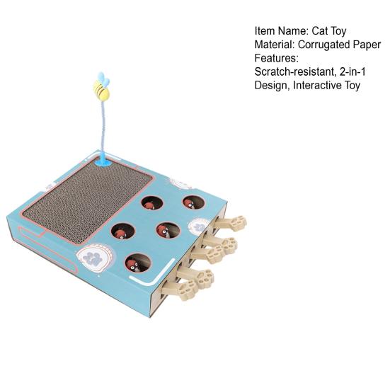 Interaktives Katzenspielzeug Wellpappe Kratzbrett Whack-a-Mole Katzenerweiterungsspielzeug für Wohnungskatzen Unterhaltung