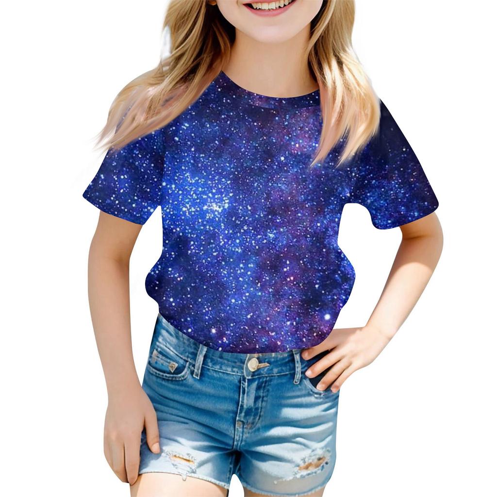 Children's Fashion Casual Short Sleeve Easter Bunny Printed Round Neck Short Sleeve T-Shirt Top