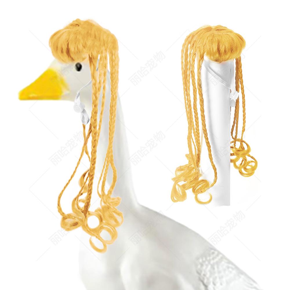 Goose Wig Costume: Cute & Funny Braided Pet Hat for Parties