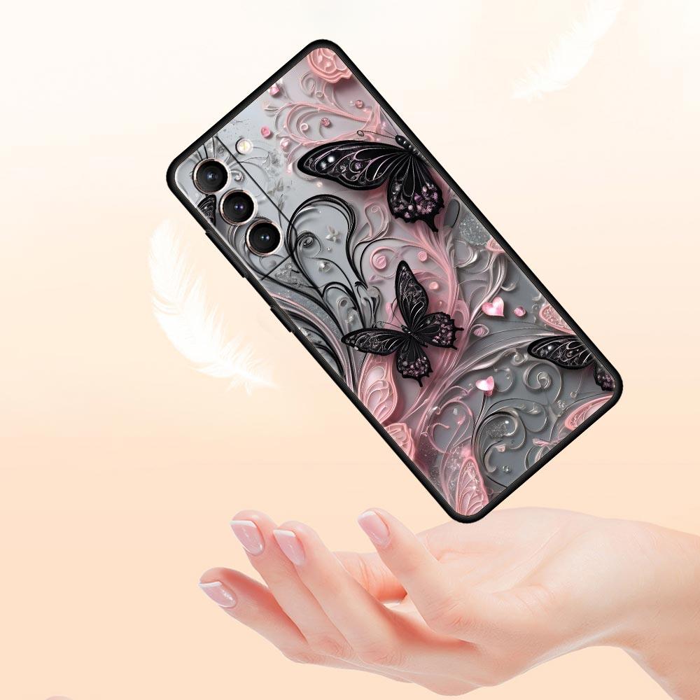Fashionable Butterfly Flower Pattern Phone Case for Samsung Galaxy S26 S25 S24 S23 S22 S20 S21 FE Ultra S25 Edge Plus Soft TPU
