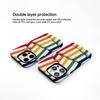 Striped Two-in-One Phone Case, Compatible with Apple 14/15ProMax/16, Korean Style