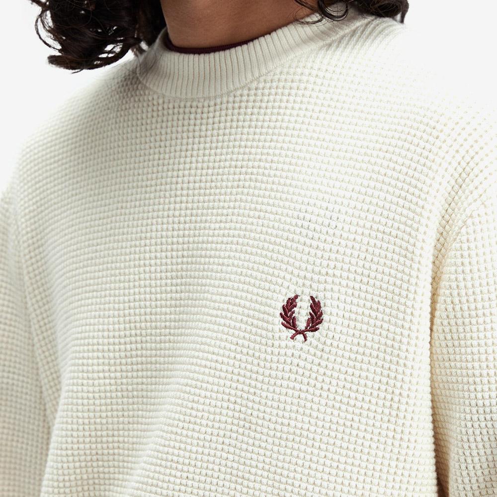 FRED PERRY [Sharp] Waffle Stitch Knit - Ecru Afpm2536507-560