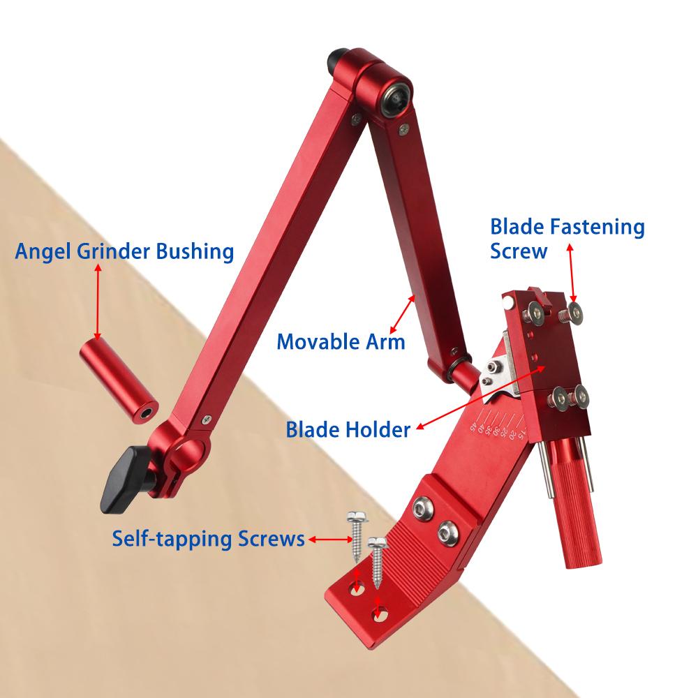 15°- 45°Adjustable  Lawn Mower Blade Sharpener with Ball Bearing Handle for Right & Left Hand Blades, Use with Angle Grinder