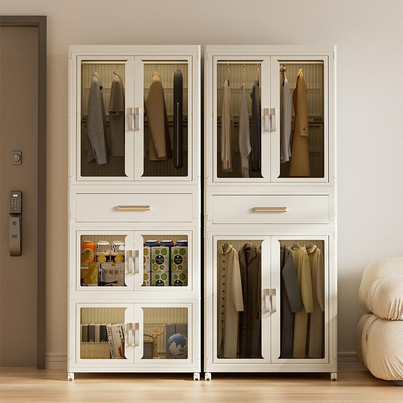 Foldable Multi-layer Wardrobe Household Dustproof Partition Closet Storage Wardrobe Bedroom Open Storage Folding Bins