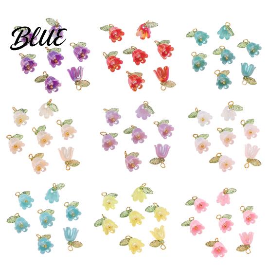 Three-dimensional Flower Charm 10Pcs DIY Pendant Three-Dimensional Simulation Texture Resin