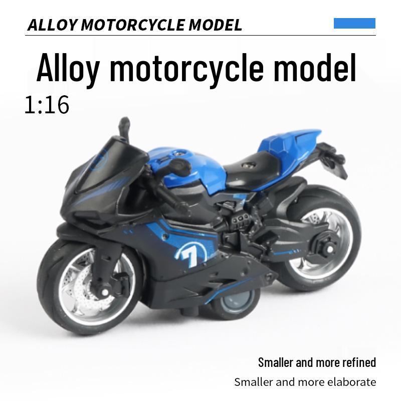 1:16 Alloy Pull-Back Motorcycle Toy - Durable, Drop-Resistant Gift for Kids