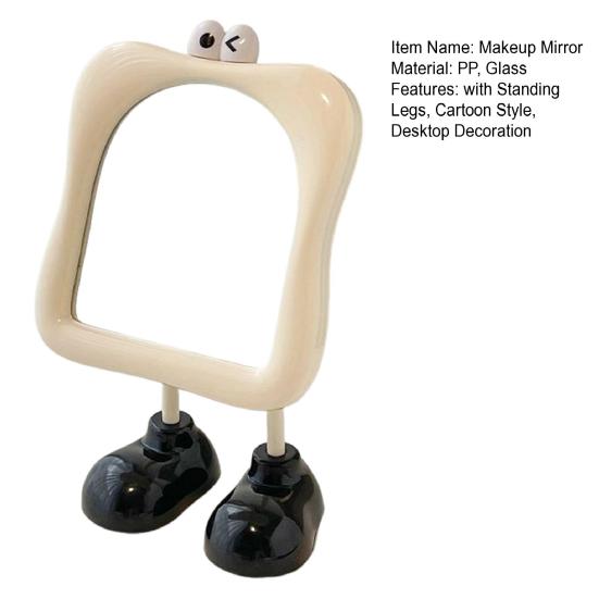 Desk Mirror with Standing Legs Square Frame with Eyes Desktop