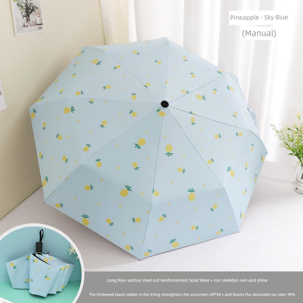 Female Student Print Foldable Dual-Purpose Sun-Proof Umbrella