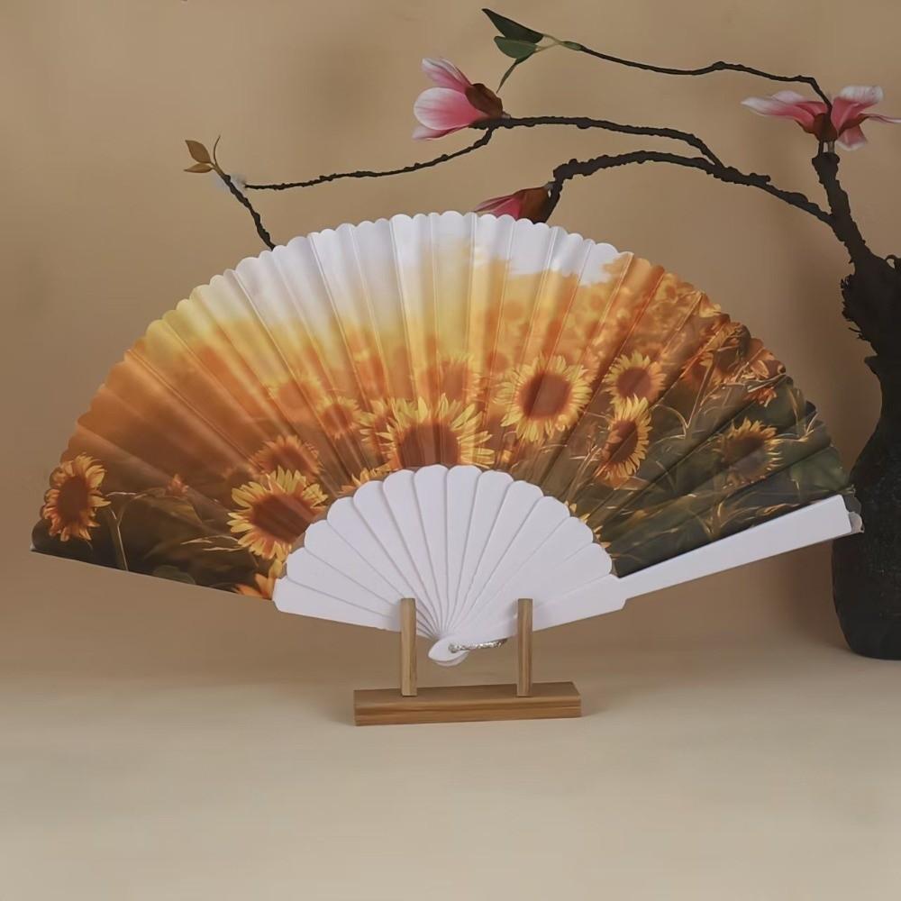 Sunflower Folding Fan Collapsible Decorative Fan Art Craft Dance Fan Party Decoration