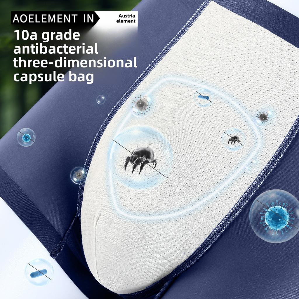 Men's Summer Lightweight Silk Anti Bacterial Breathable Comfortable Seamless Crotch Underwear