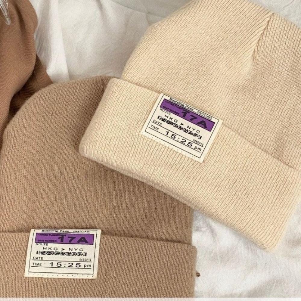 Warm Knitted Hat Elastic Pullover Cap Fashion Knitting Wool Beanie  for Autumn Winter