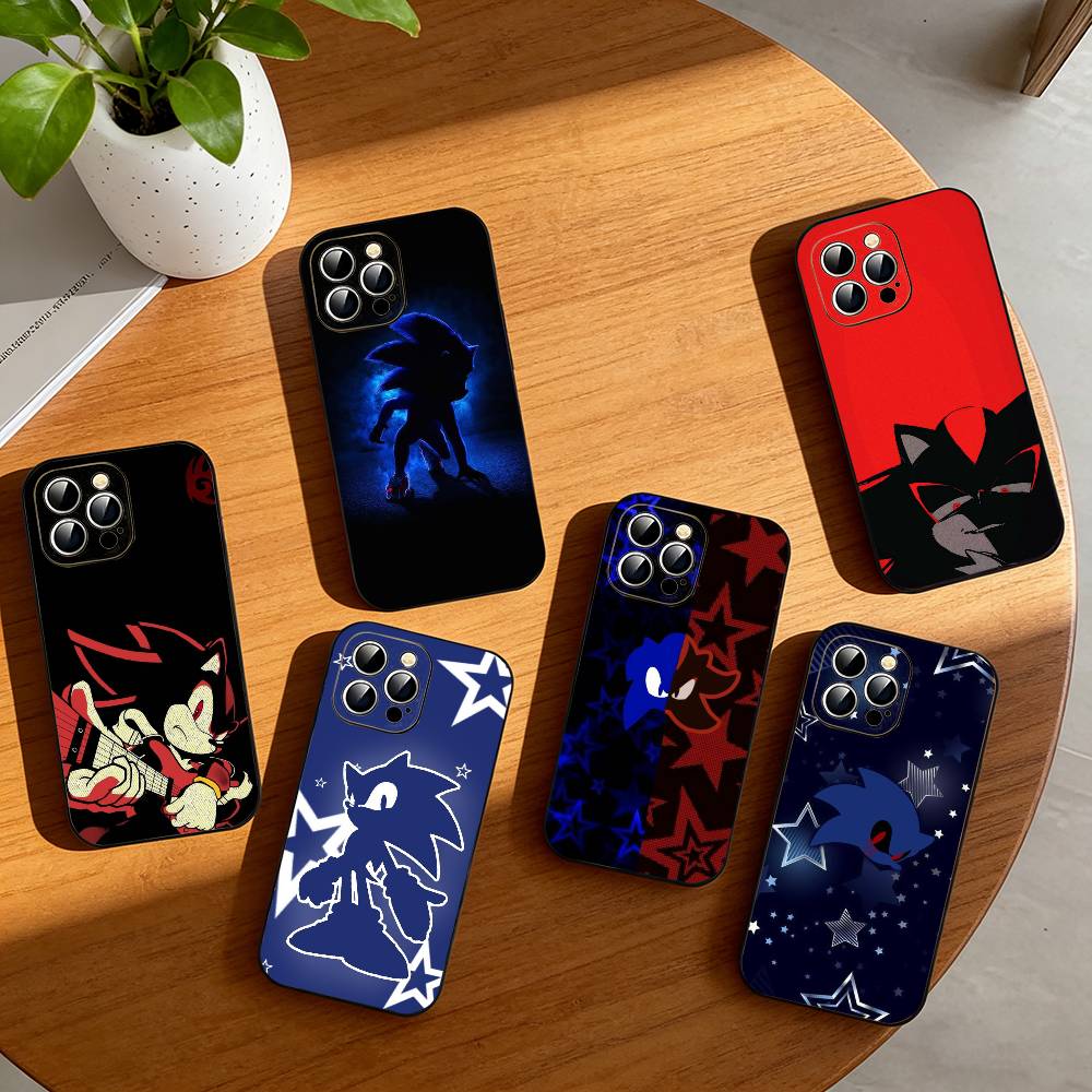 S-Shadow S-Sonic Phone Case For iPhone 17,16,15,14,13,12,11 Plus,Pro Max,XS,Soft Silicone Black Cover