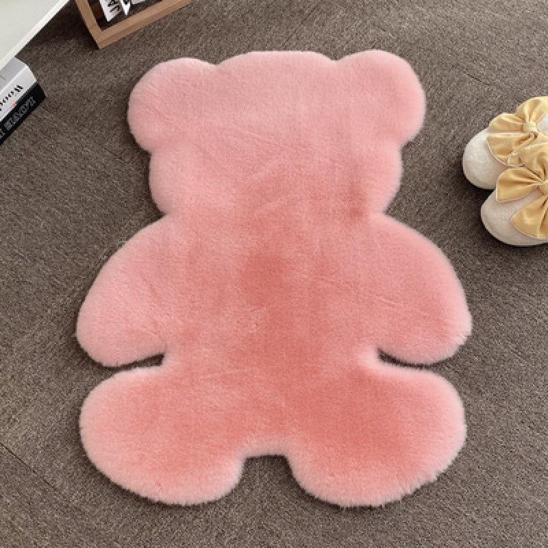 Cartoon Bear Plush Rug for Kids' Bedroom or Cloakroom