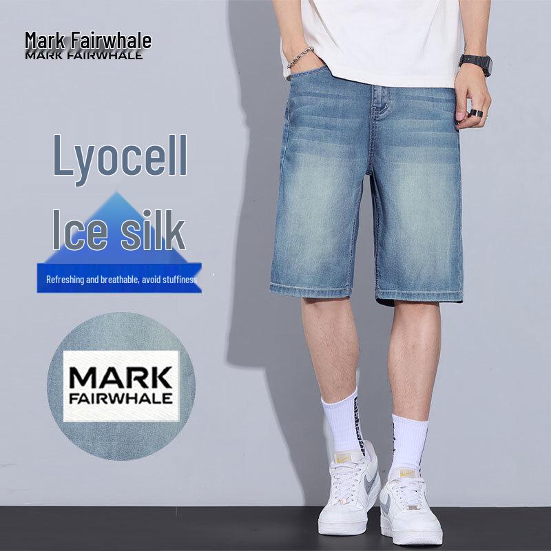 MARK FAIRWHALE Men s Tencel Lyocell Breathable Knee-Length Shorts 36