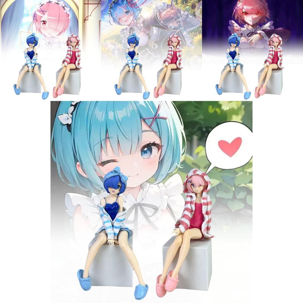 Charming Pvc Anime Figures Isekai Life Ram And Rem Beautiful Girl Collectibles