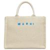 Logo Zip Pocket Cotton Tote Bag Women Tote Bags White SHMP0077U0P386000W11