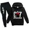 3-12 Years Spring Autumn Football CR7 Print Hoodie+Pants Suit Boy Sweatshirt 2PCS Sets Boys Pants Suits Children's Clothing.