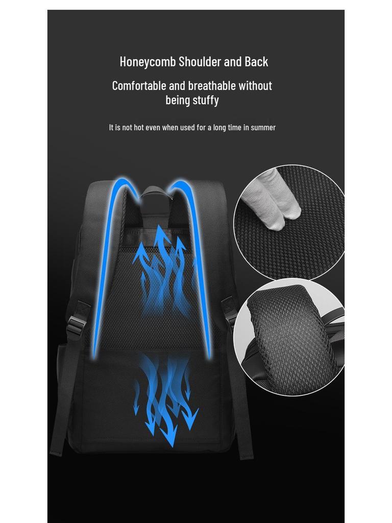 Expandable Waterproof Men's Large Capacity Laptop Backpack for Travel and School