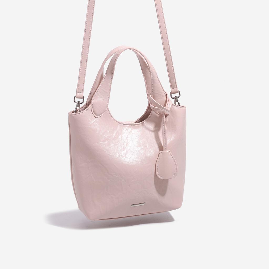 Unique Spring-summer Date Pink Handbag, Sweet Style Crossbody Bag, Simple Commuter Tote Bag, Basket Bag, Bucket Bag