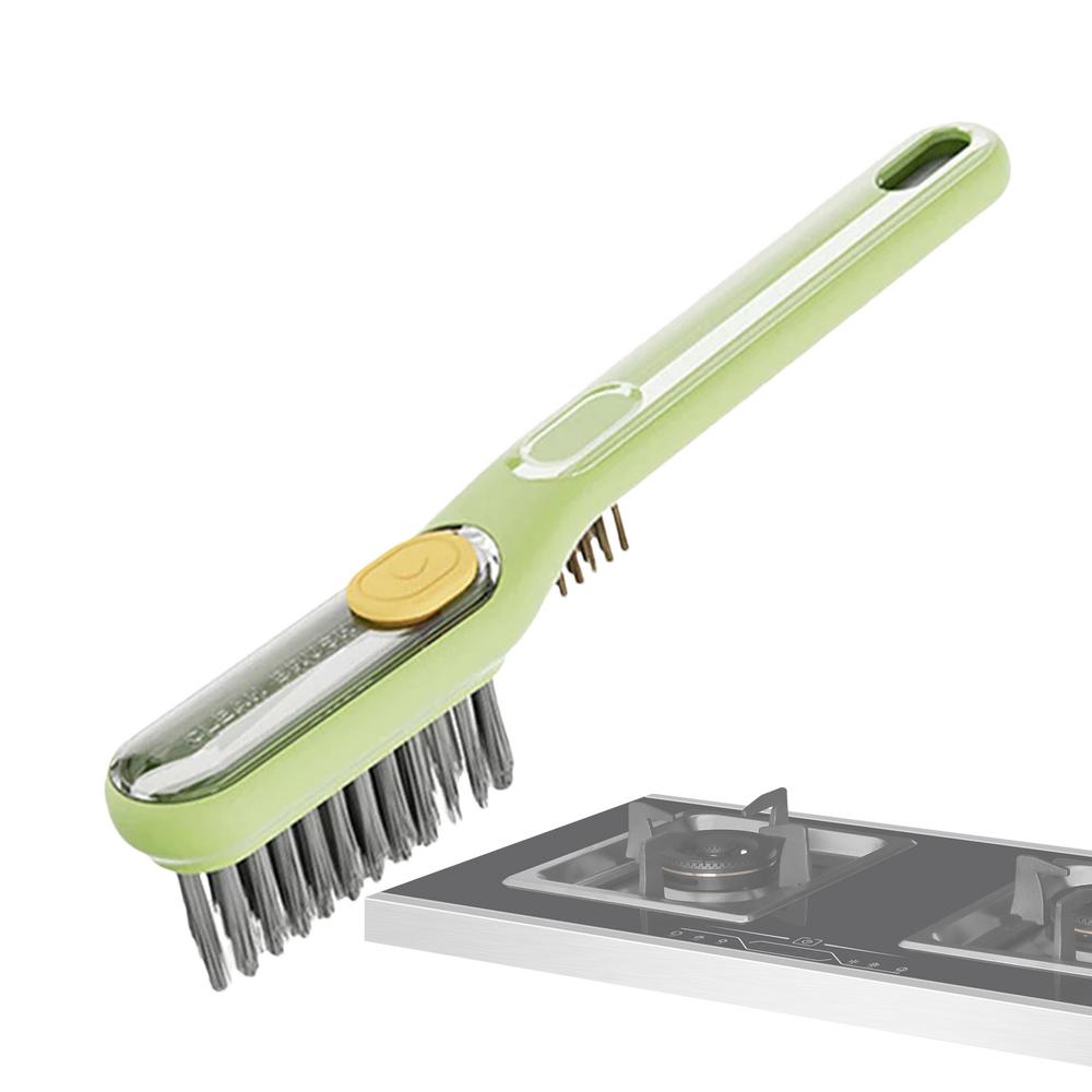 

Soap Dispensing Dish Brush 2 In 1 Cleaning Washing Tool Soap Scrub Brush For Kitchen Sink Glass Bathroom Household Corner Bowl зелёный