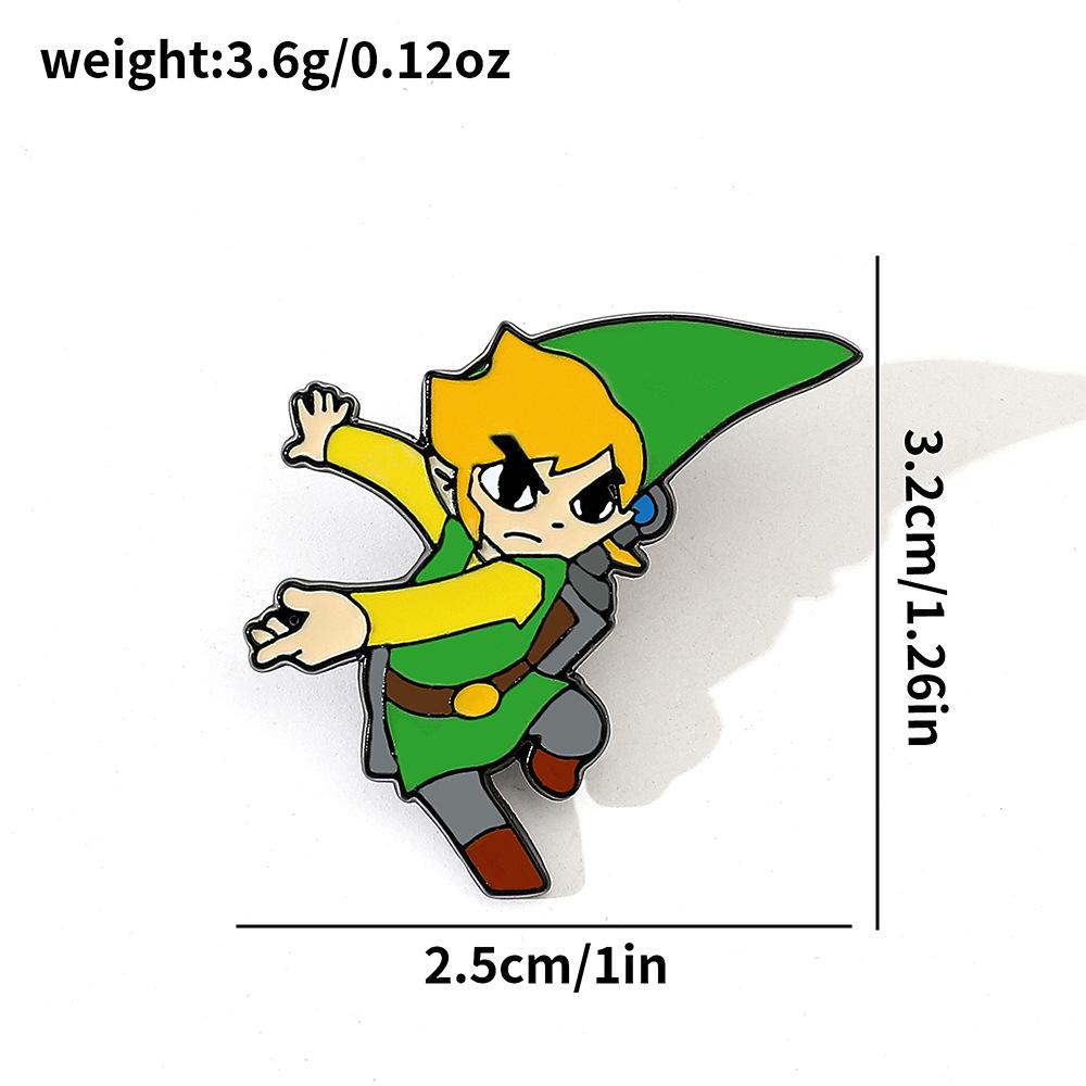 

Creative Game Characters Metal Badges Legend of Zelda Link Alloy Oil Drop Brooch Pin