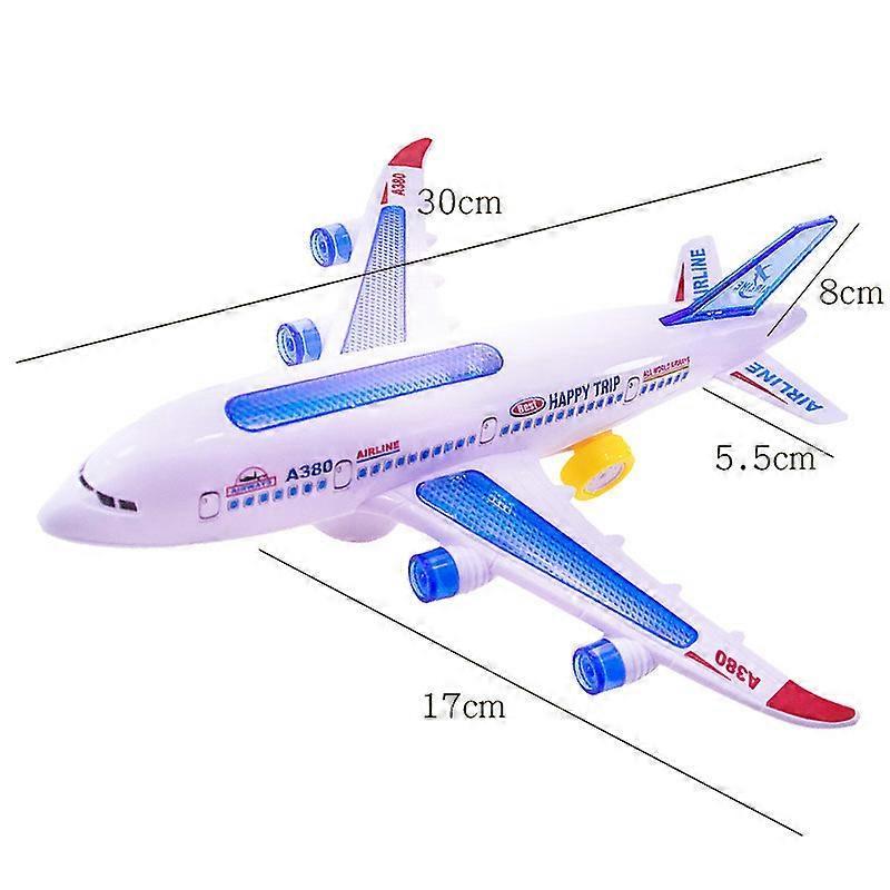 Novel Music Universal Airbus A380 Plane Model Toy Vehicles Fashion Flashing Assembly Automatic Steering Electric Airplane Toys