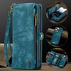 CaseMe-008 For iPhone 16 Pro Max Removable 2-in-1 Zipper Wrise Strap Multi-functional Wallet Case Card Slots Phone Cover