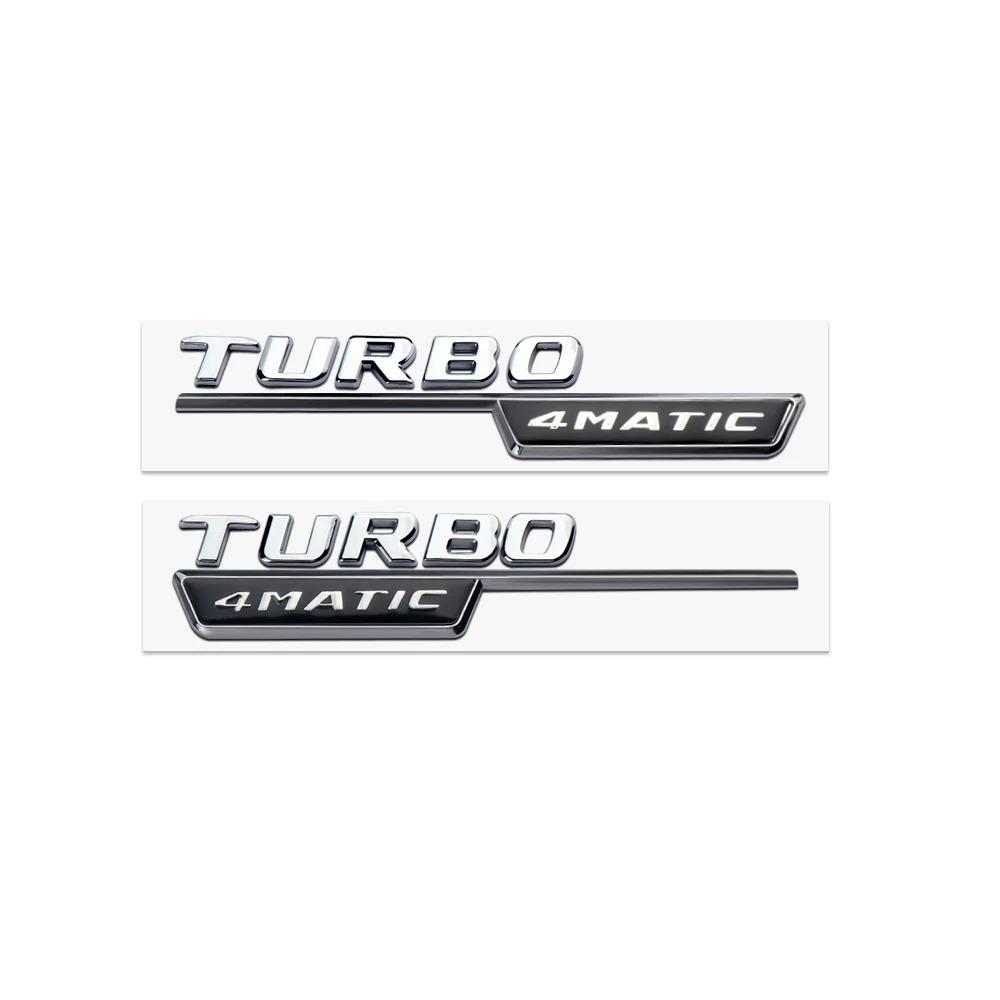 New 80% ABS BITURBO 4Matic Turbo Car Trunk Sticker Emblem For Mercedes Benz W108 W124 W126 W140 W168 W169 W176 W177 W190 W201 W