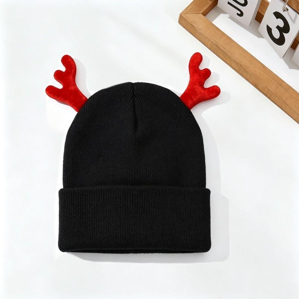 Soft Knit Beanie Cap Warm Deer Horn Beanie Party Reindeer Antler Hat Christmas