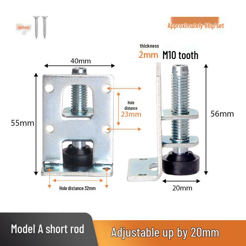 Adjustable Metal Leveling Feet for Furniture, Anti-Slip Pads for Uneven Floors, Height Adjustment for Cabinets