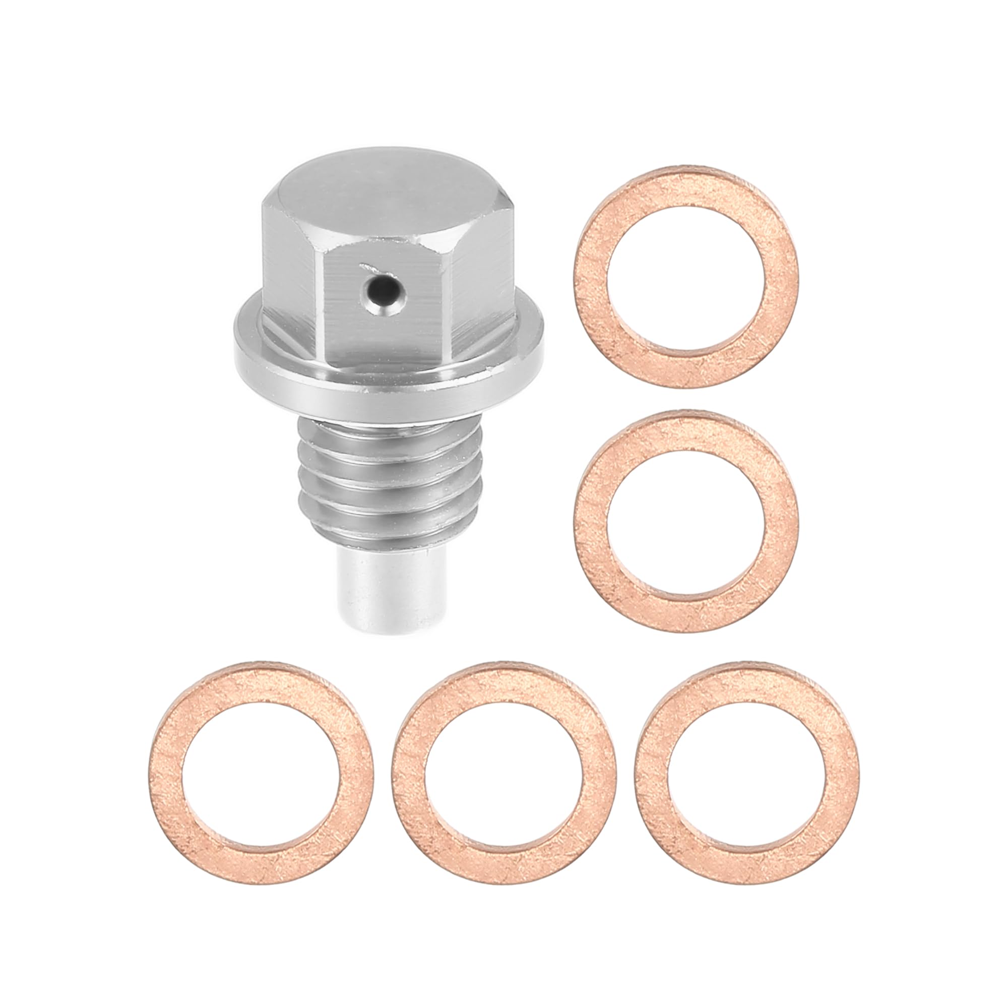 X AUTOHAUX Oil Drain Plug Magnetic Aluminum Sump Drain Nut M12×1.75 серебряный