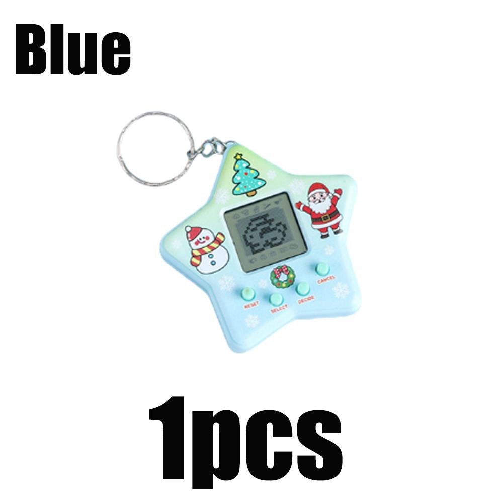 

1pc Handheld Game Console Toy CHristmas Keychain Originality Star Shaped Electronic Pet Backpack Pendant Decor Gift