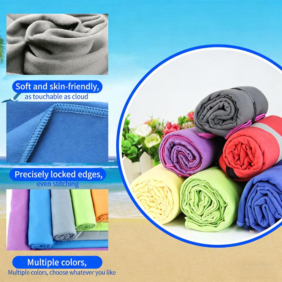 Nowy Ręcznik z Mikrofibry Sportowy Szybkoschnący Super Chłonny Ręcznik Kempingowy Super Miękki i Lekki Ręcznik na Siłownię, do Pływania, Jogi, na Plażę