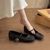 With skirt Mary Jane shoes single shoes women's spring and summer new flat beanie shoes silver small leather shoes