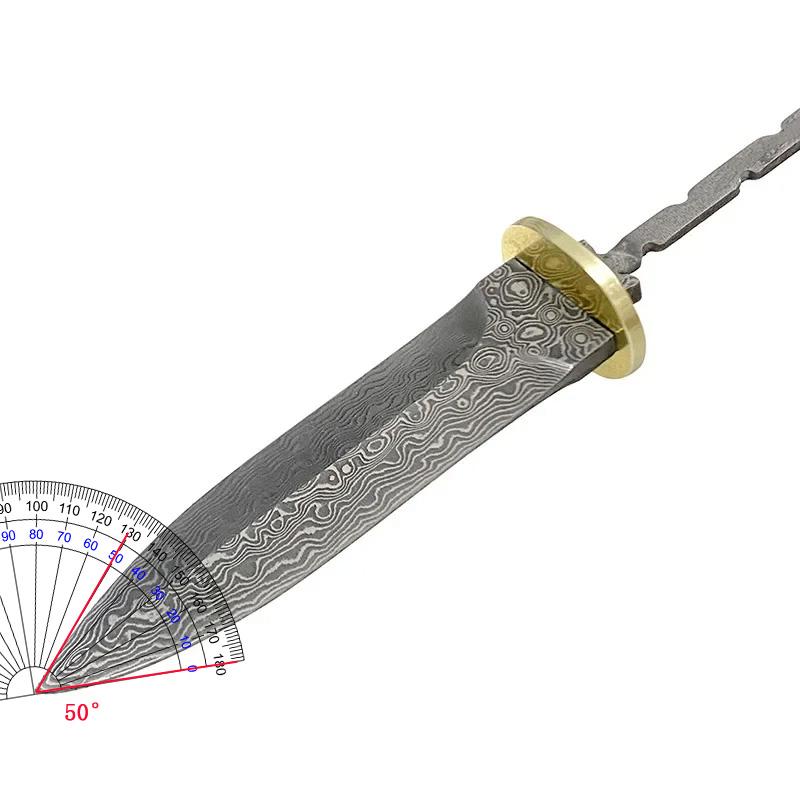 Dropship Damascus Steel Fixed Blade Tea Knife Needles Household DIY Handmade Puerh Tool Part Accessories