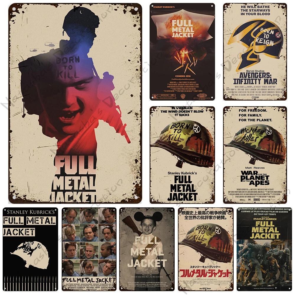 Classic Movie Metal Poster Full Metal Jacket Wall Decor Metal Tin Sign Vintage Wall Plate Retro  Plaque Industrial Decor